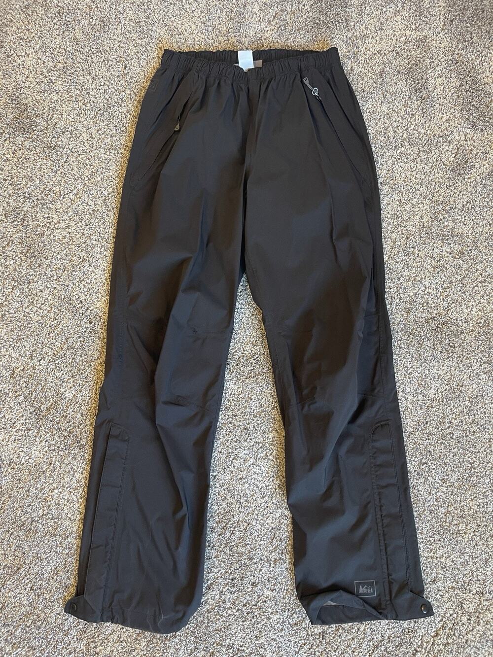 REI Elements E1 Nylon Shell Wind Resistant Lightweight Pants Black Medium